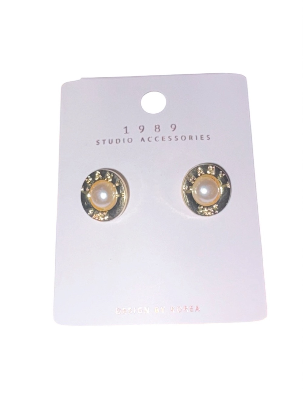 Gold Pearl Stud Earrings